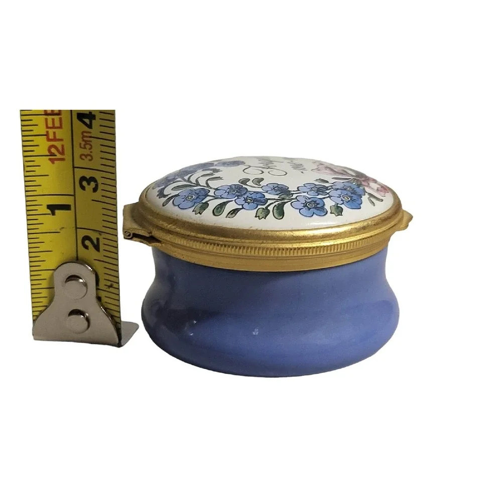 Halcyon Days Enamels trinket box floral 